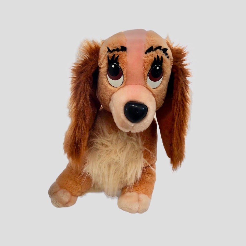 Vintage Walt Disney World Disneyland Lady & the Trap Soft Toy Plush Dog Lady